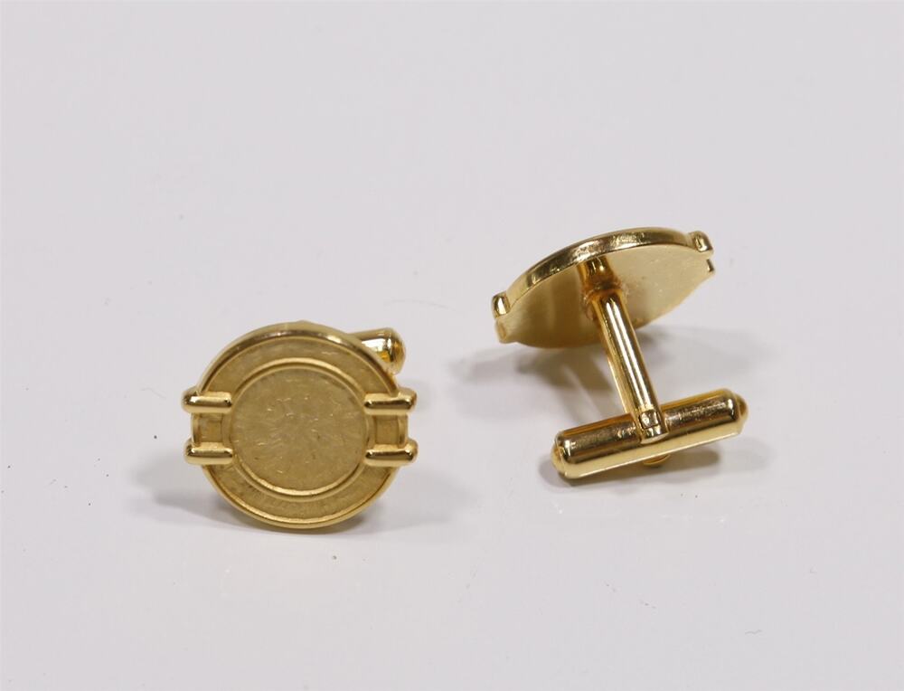 Omega Watch Gold Speedmaster Logo Cufflinks for Dress Shirt Authentic